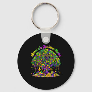 Laissez Les Bon Temps Rouler Mardi Gras Tree Beads Keychain