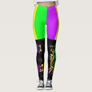 Laissez les bon temps rouler Typography Mardi Gras Leggings