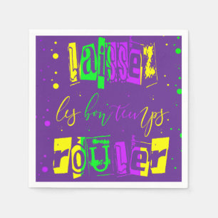 Laissez les bon temps rouler Typography Mardi Gras Napkin