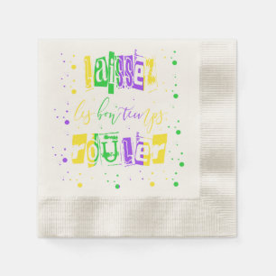 Laissez les bon temps rouler Typography Mardi Gras Napkin