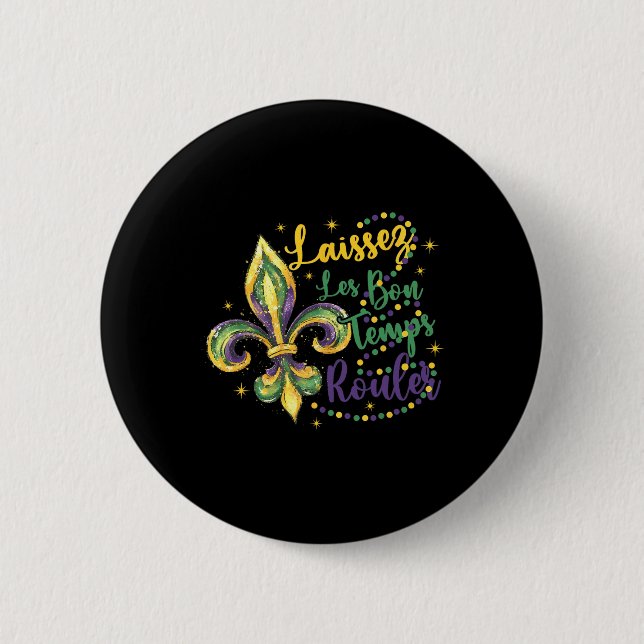Laissez Les Bons Temps Rouler 1  2 Inch Round Button (Front)