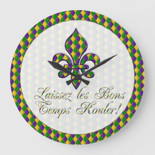 Laissez les Bons Temps Rouler ! Horloge Mardi Gras