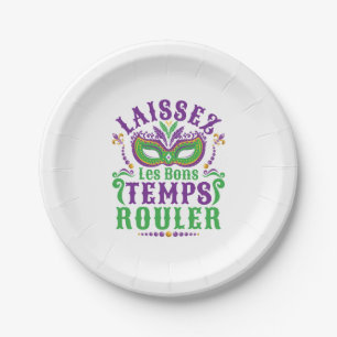 Laissez Les Bons Temps Rouler Mardi Gras Paper Plate