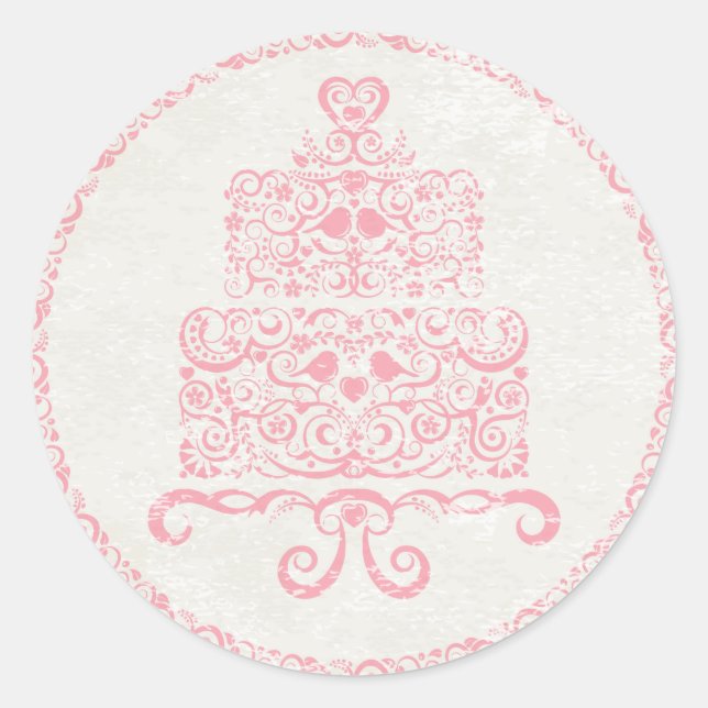 Laissez-Les Manger Sticker Gâteau - Rose (Devant)