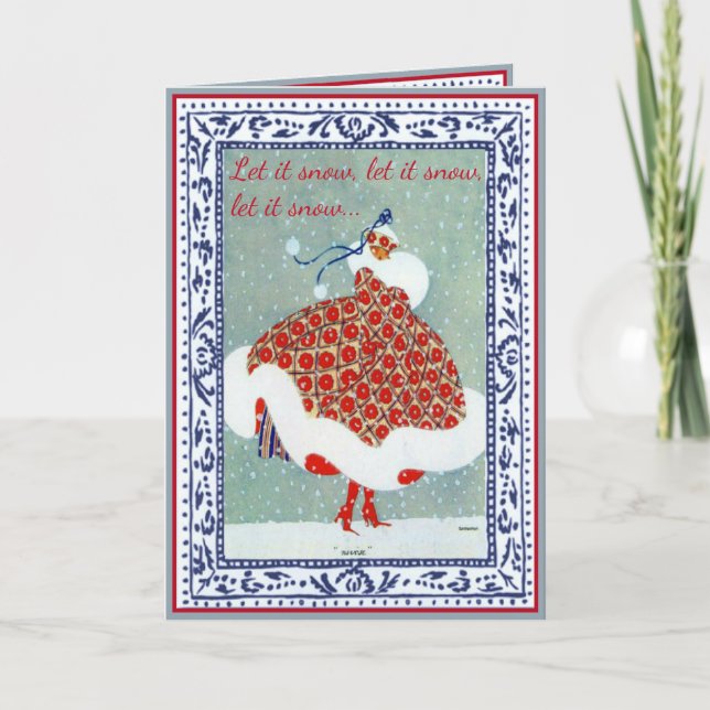 Laissez lui neiger carte de Noël (Devant)