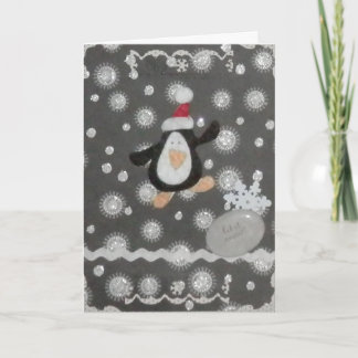 Laissez lui neiger ! Carte de Noël de vacances de