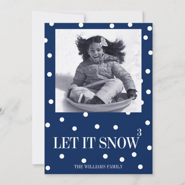 Laissez lui neiger carte photo de vacances de Noël (Devant)