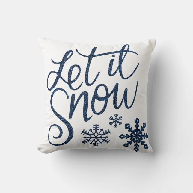 Laissez lui neiger coussin bleu d'étincelle de (Recto)
