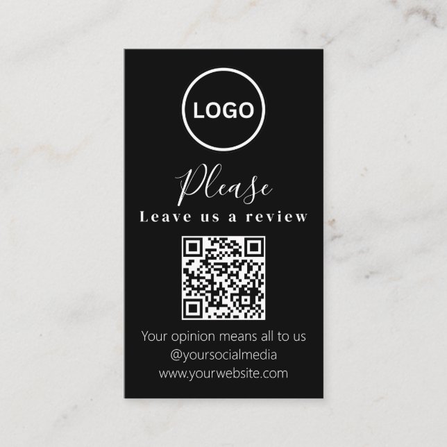 Laissez-nous un commentaire | Code QR Carte de vis (Devant)