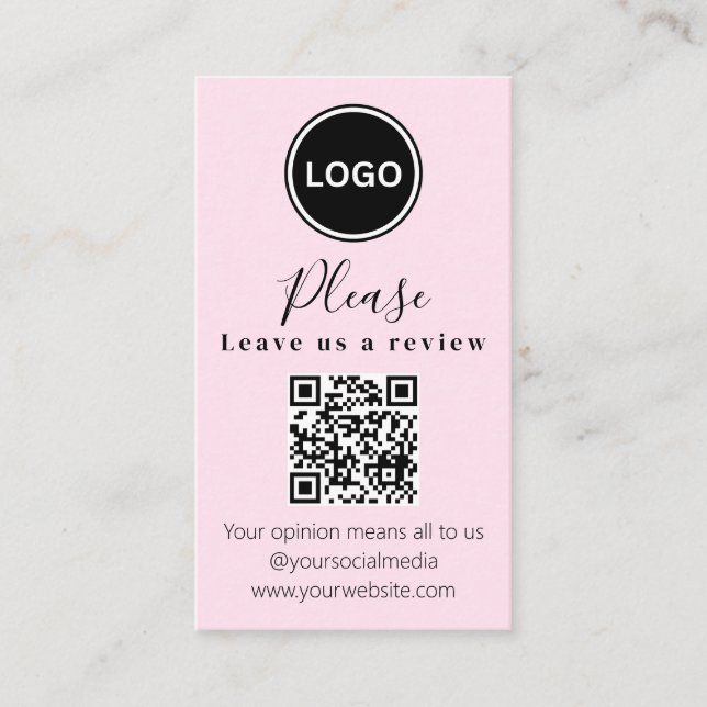 Laissez-nous un commentaire | Code QR Carte de vis (Devant)