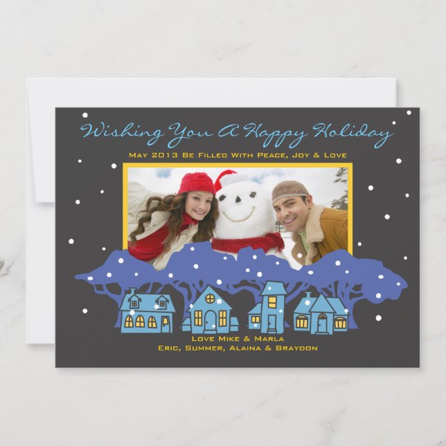 LAISSEZ TOMBER LA NEIGE Carte de vœux familiale de (Devant)