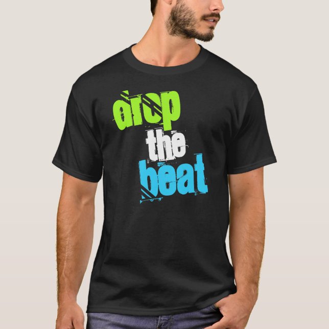 laissez tomber le T-shirt noir inspiré par DJ de (Devant)