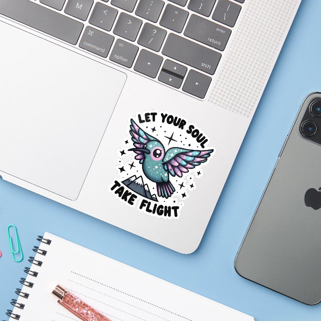 Laissez Votre Âme Prendre Un Sticker De Vol (Ordinateur portable avec iPhone)