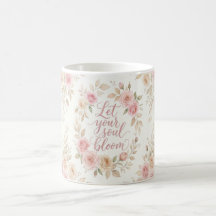 Laissez Votre Âme S'épanouir Mug Floral – Aquarell