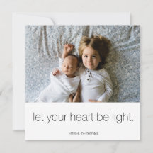 Laissez votre coeur être carte photo léger