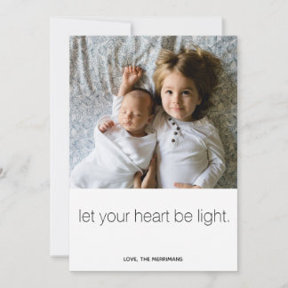 Laissez votre coeur être carte photo léger de