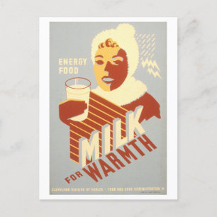 Lait d'affiche WPA vintage pour carte postale chau