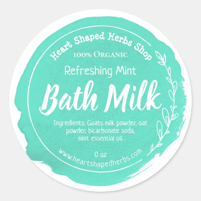 Lait de bain personnalisable Étiquette Entreprise  (Devant)
