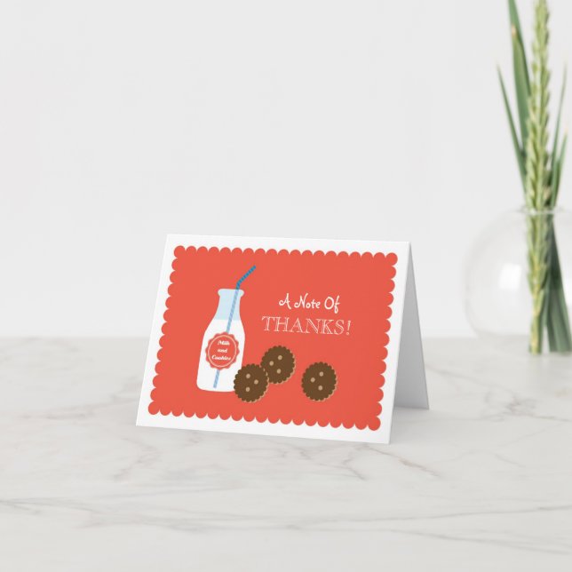 Lait et biscuits Carte de remerciements d'annivers (Devant)