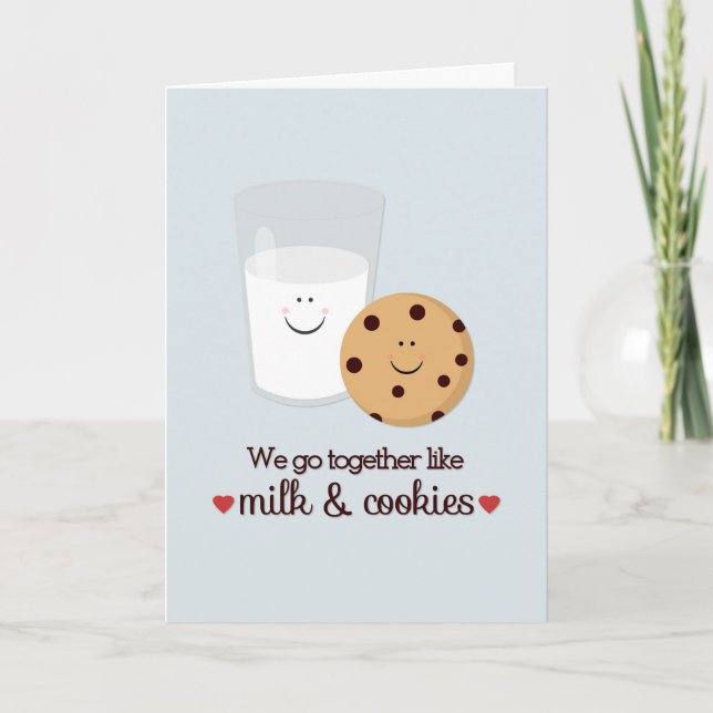 Lait et biscuits Carte de voeux de la Saint-Valent (Devant)