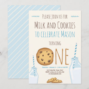 Lait et biscuits Invitation de la fête Boy Anniver