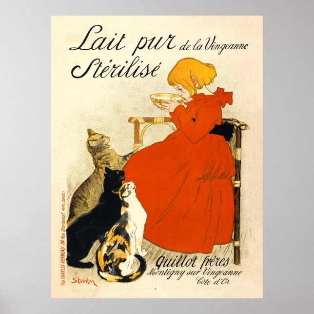 Lait pur de la Vingeanne stérilisé Vintage Poster (Front)