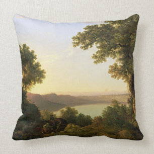 Lake Albano, Italy, 1777 (oil on canvas) Throw Pillow