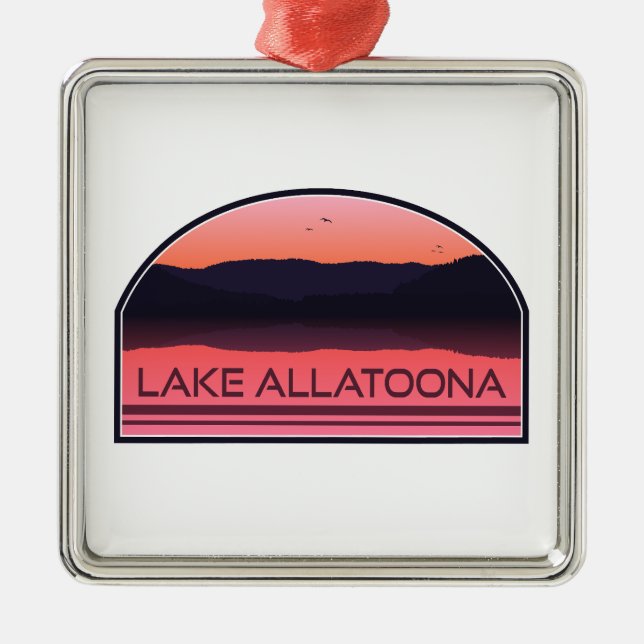 Lake Allatoona Georgia Red Sunrise Metal Ornament (Front)