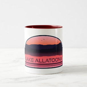 Lake Allatoona Georgia Red Sunrise Two-Tone Coffee Mug