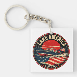 Lake America est 2026 political humour Keychain