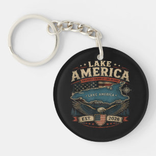 Lake America USA Previously Funny Patriotic Keychain