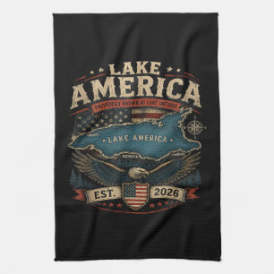 Lake America USA Previously Funny Patriotic Kitchen Towel