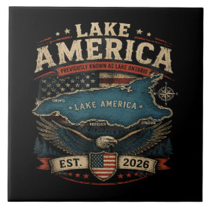 Lake America USA Previously Funny Patriotic Tile