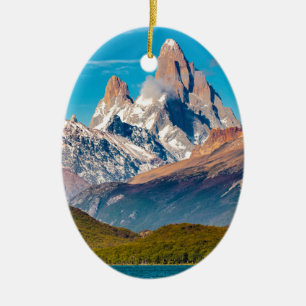 Lake and Andes Mountains, Patagonia - Argentina Ceramic Ornament