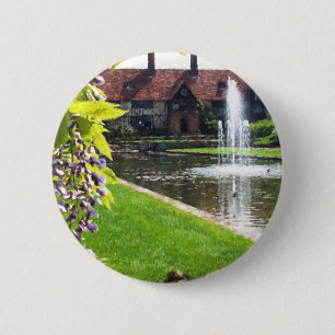 Lake and Fountain at RHS Wisley 2 Inch Round Button