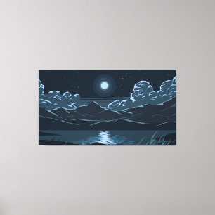  Lake and mountain abstract Canvas Print