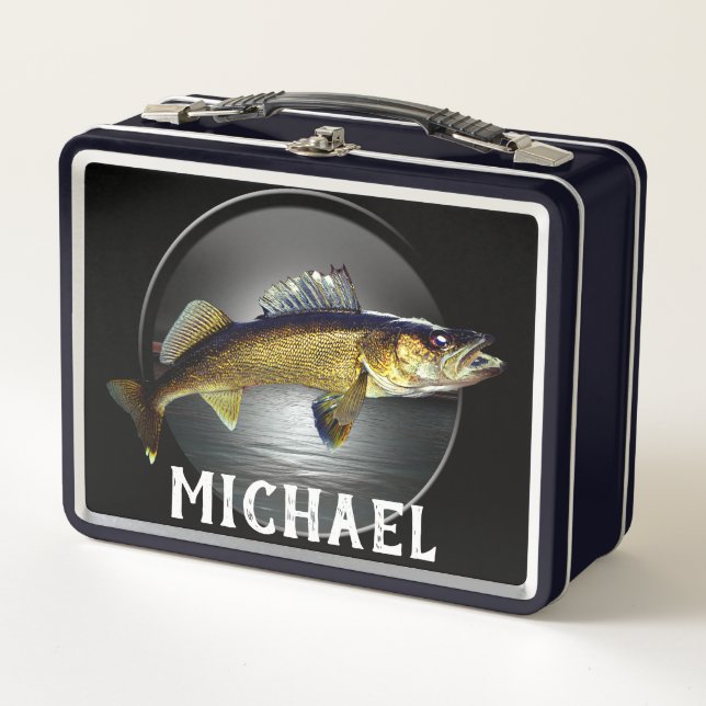 Lake and Walleye Pike Metal Lunch Box (Front)