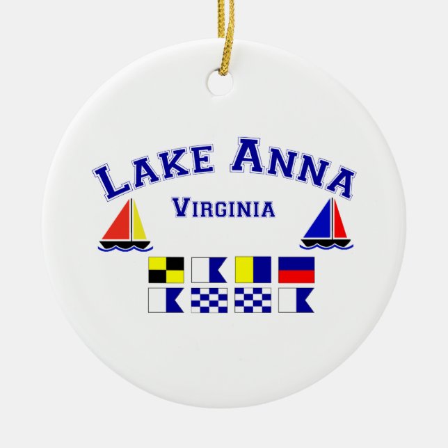 Lake Anna VA Signal Flags Ceramic Ornament (Front)
