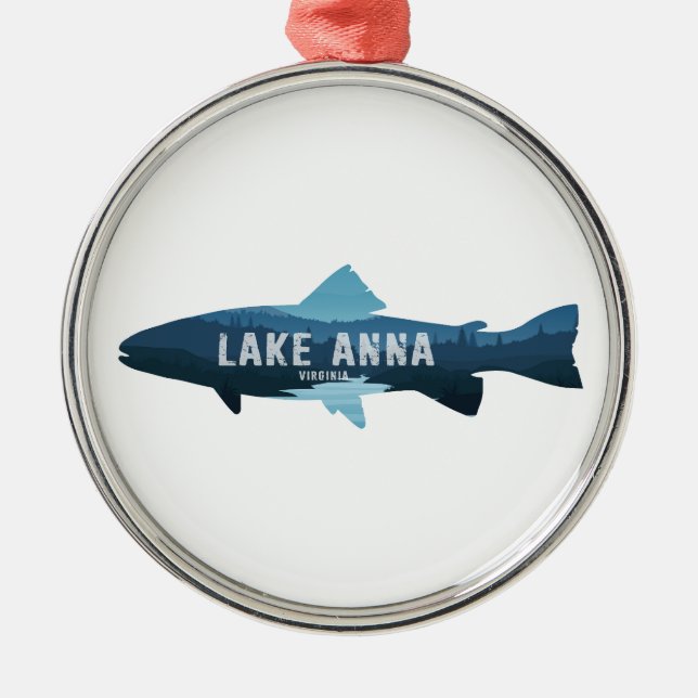 Lake Anna Virginia Fish Metal Ornament (Front)