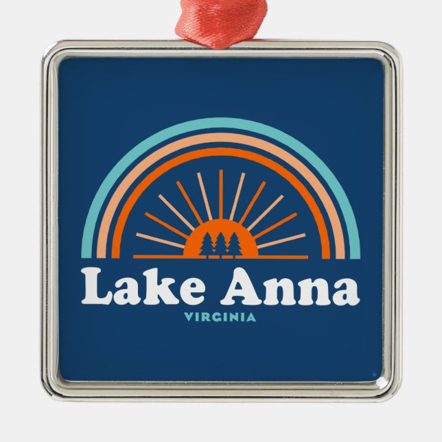 Lake Anna Virginia Rainbow Metal Ornament (Front)