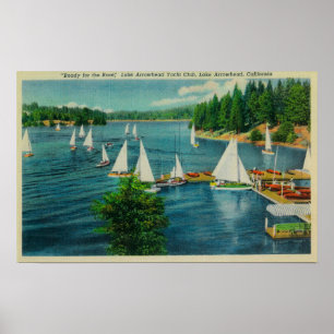 Lake Arrowhead, CA Yacht Club Racing Poster
