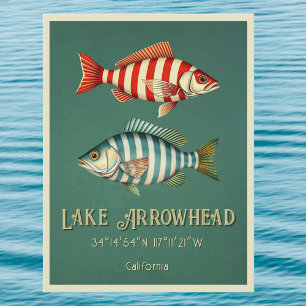 Lake Arrowhead California fish Postcard