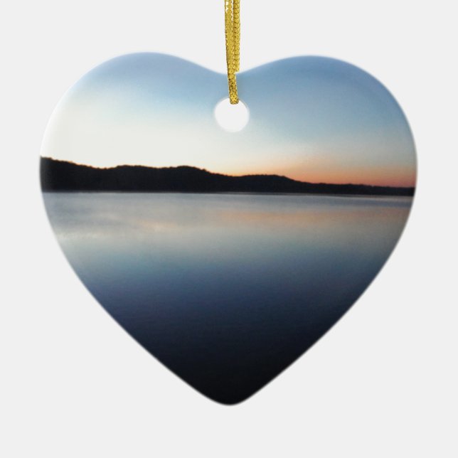 Lake Arrowhead sunset Ceramic Ornament (Front)