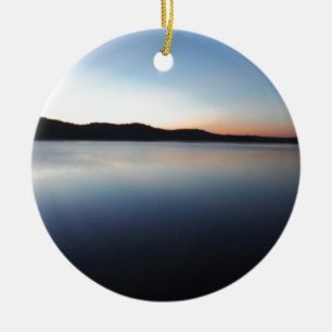 Lake Arrowhead sunset Ceramic Ornament