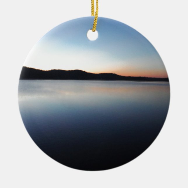 Lake Arrowhead sunset Ceramic Ornament (Front)