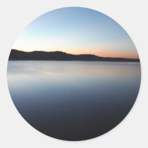 Lake Arrowhead sunset Classic Round Sticker