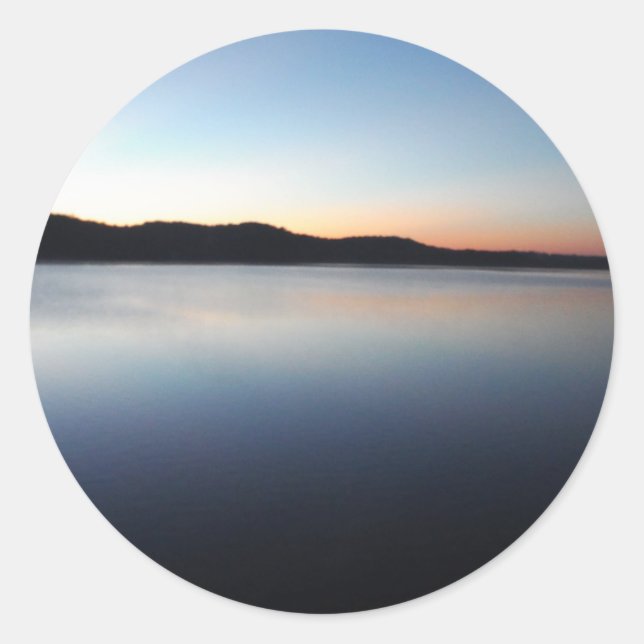 Lake Arrowhead sunset Classic Round Sticker (Front)