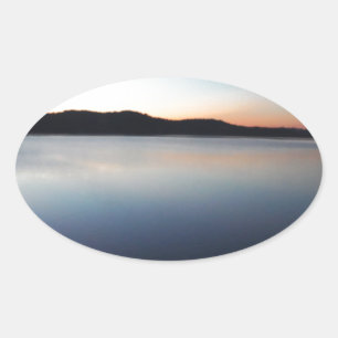 Lake Arrowhead sunset Oval Sticker