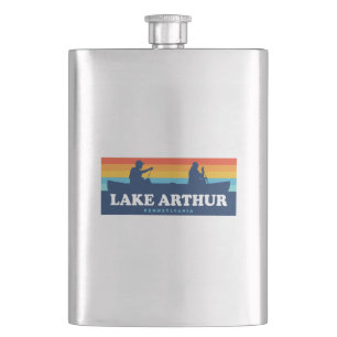 Lake Arthur Pennsylvania Canoe Hip Flask