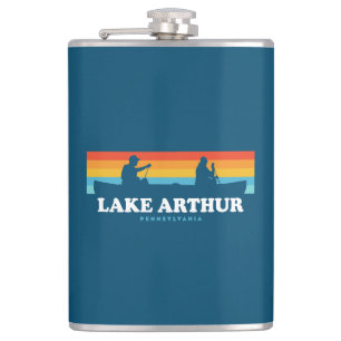 Lake Arthur Pennsylvania Canoe Hip Flask